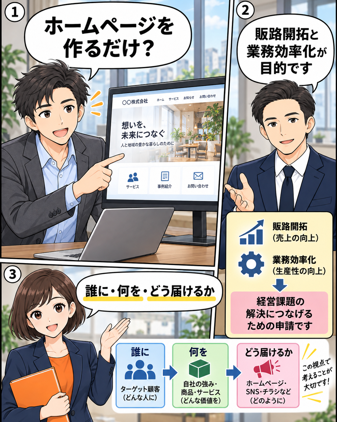 小規模事業者持続化補助金は販路開拓や業務効率化を支援する制度