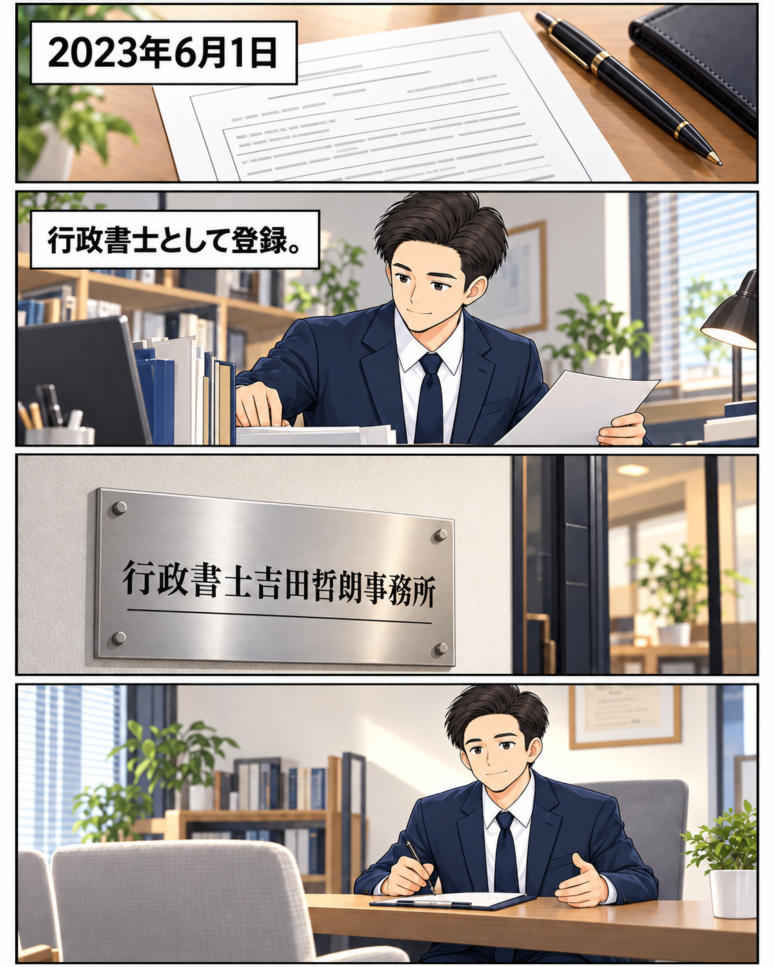 2023年6月1日に行政書士として登録し、事務所を開く